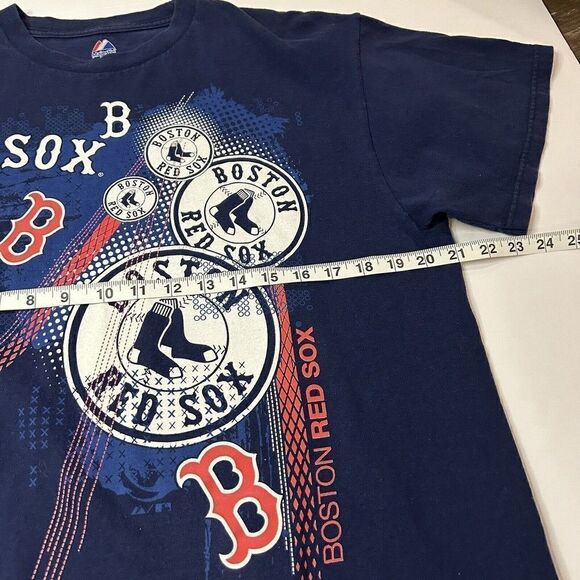Majestic Man Boston Red Sox Graphic T-Shirt Short Sleeve Blue Large - Picture 6 of 6